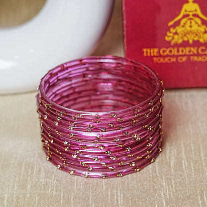 Traditional Lightweight Glass Bangles for Women (Pack of 12)