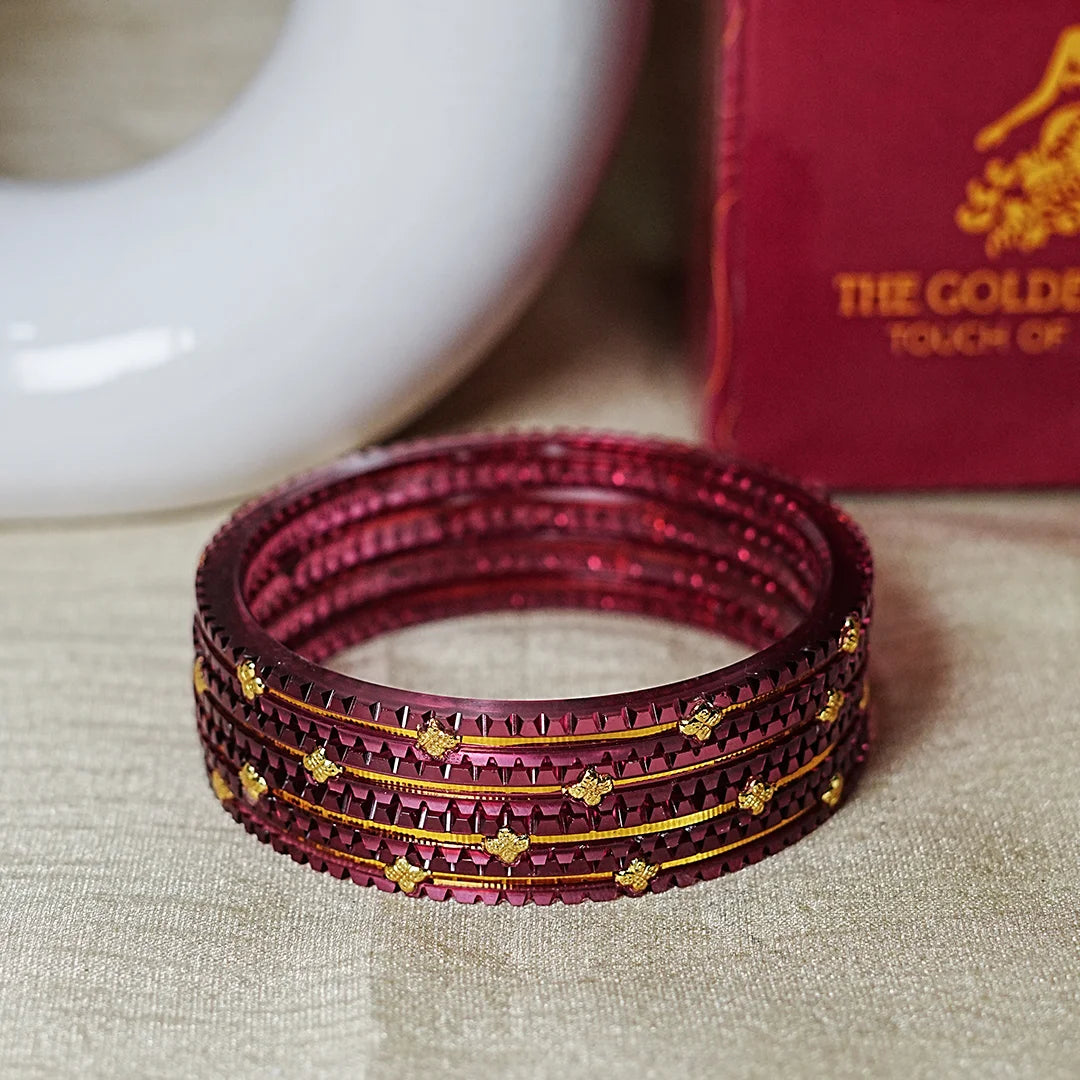 Premium Lightweight Acrylic Kada Bangles for Women (Pack of 4)