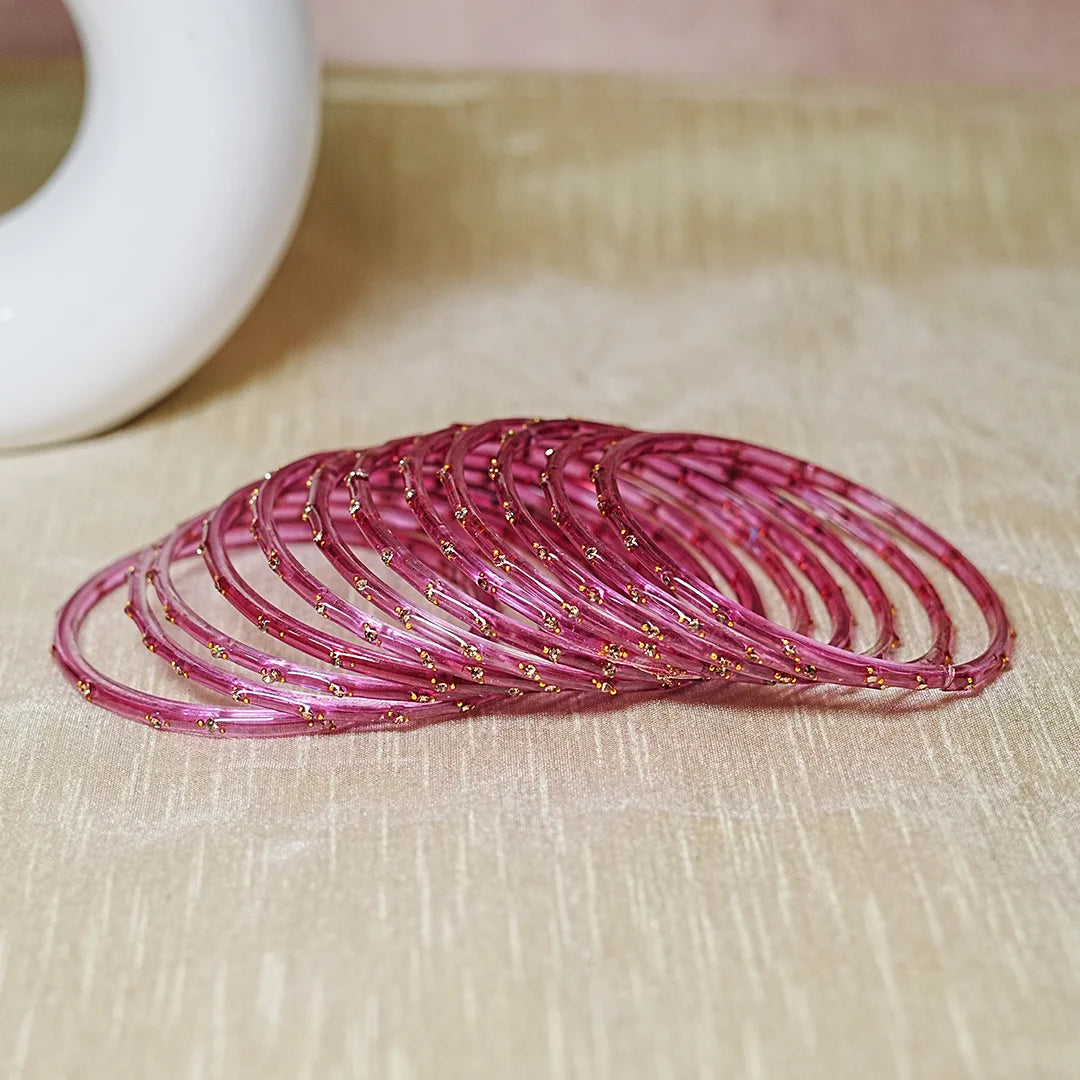 Traditional Lightweight Glass Bangles for Women (Pack of 12)