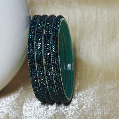 Handmade Designer Beads Work Glass Kada Bangles for Women & Girls (Pack of 4)