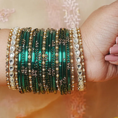 Indian Traditional Glass Bangles Set for Women (Both Hand)