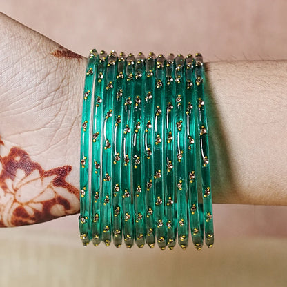 Traditional Lightweight Glass Bangles for Women (Pack of 12)