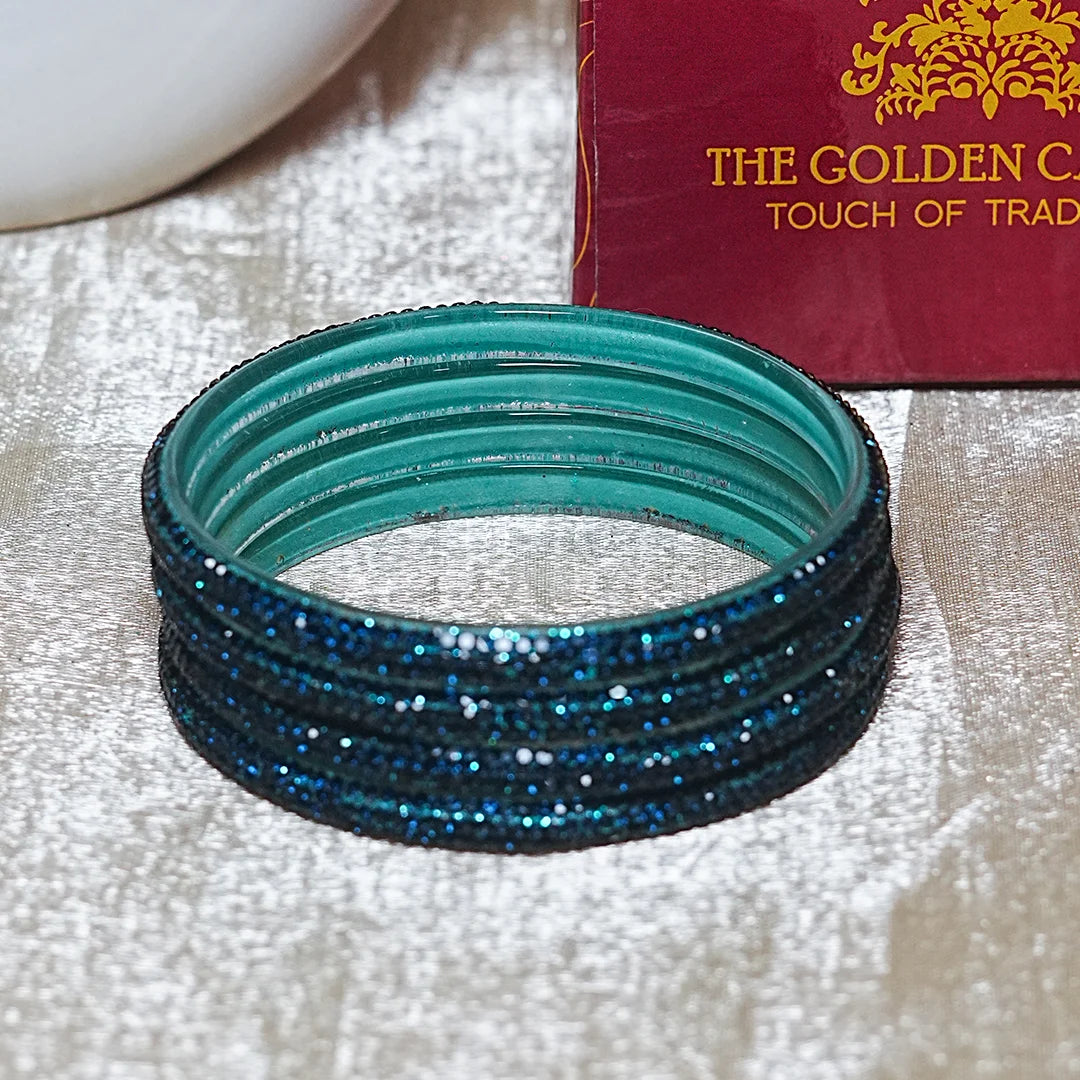 Handmade Designer Beads Work Glass Kada Bangles for Women & Girls (Pack of 4)