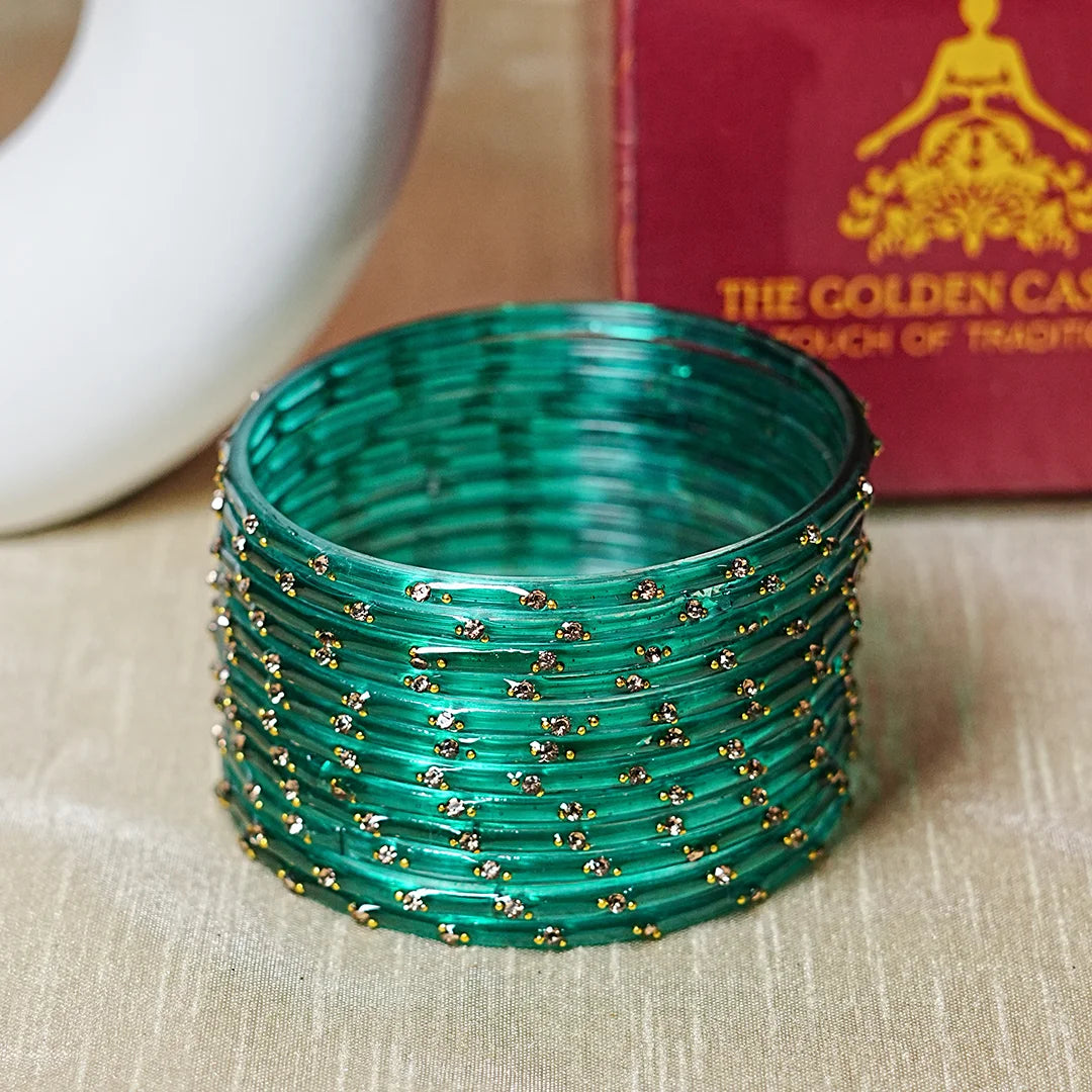 Traditional Lightweight Glass Bangles for Women (Pack of 12)