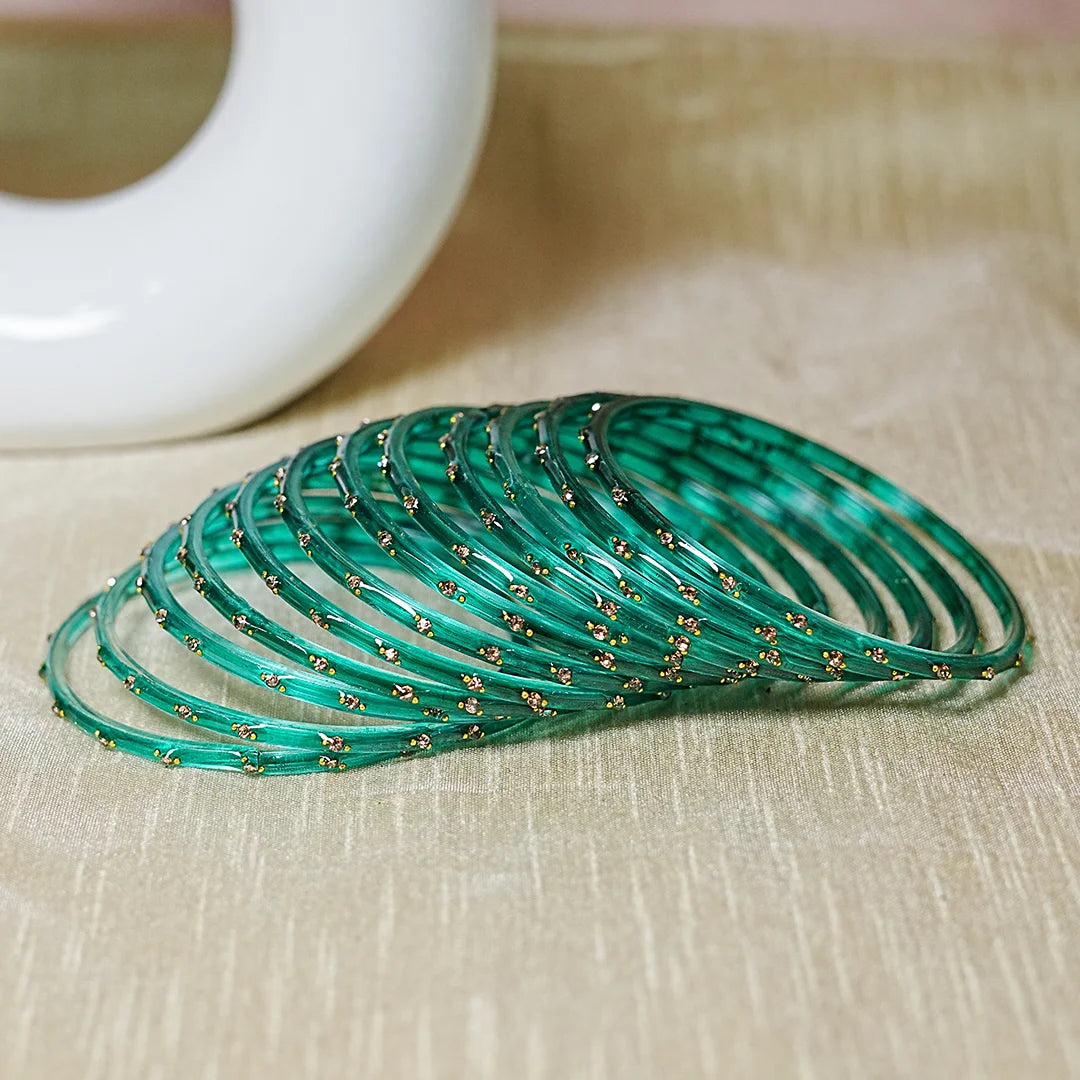 Traditional Lightweight Glass Bangles for Women (Pack of 12)