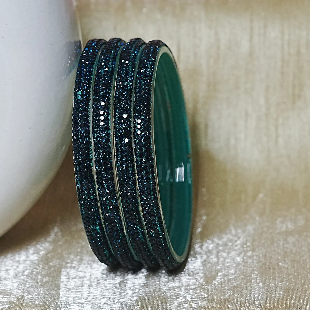 Handmade Designer Beads Work Glass Kada Bangles for Women & Girls (Pack of 4)