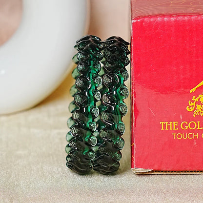 Unique Design "Sitara Glass Kada" Bangles with Glossy Finish for Women & Girls (Pack of 2)