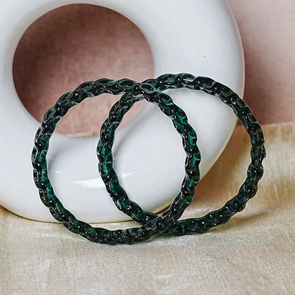 Unique Design "Sitara Glass Kada" Bangles with Glossy Finish for Women & Girls (Pack of 2)