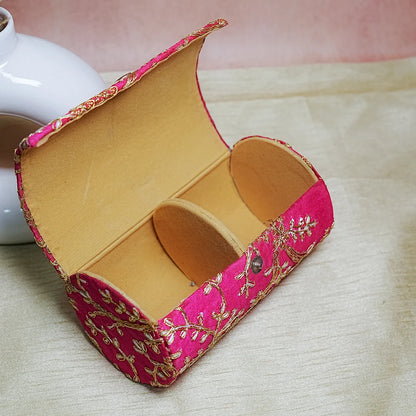 Embroidered Wooden Jewelry Storage Box for Bangles (2 Section)