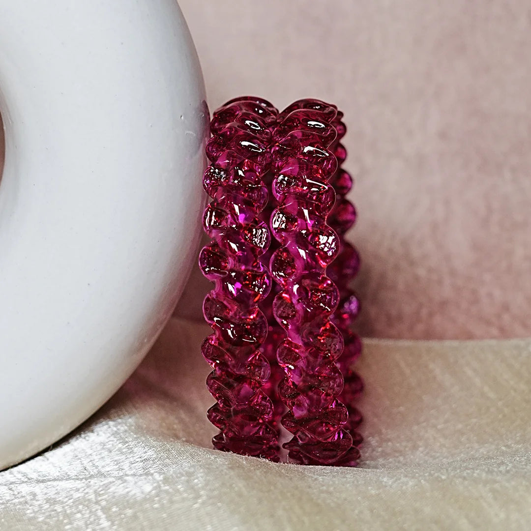 Unique Design "Sitara Glass Kada" Bangles with Glossy Finish for Women & Girls (Pack of 2)