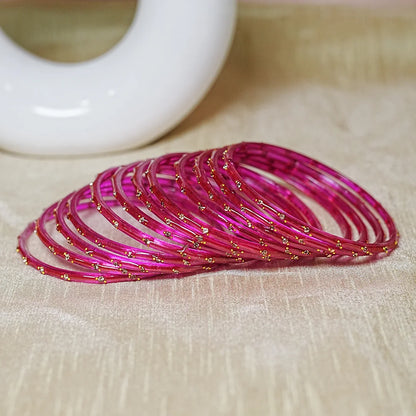 Traditional Lightweight Glass Bangles for Women (Pack of 12)