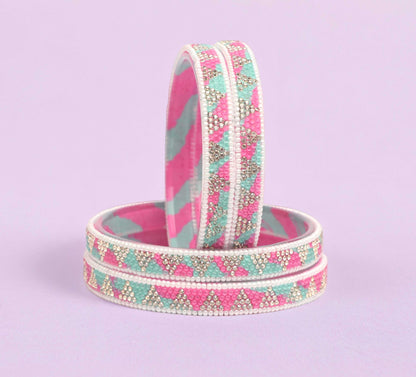 Handmade Multicolor Shade Glass Kada for Women & Girls (Pack of 4)