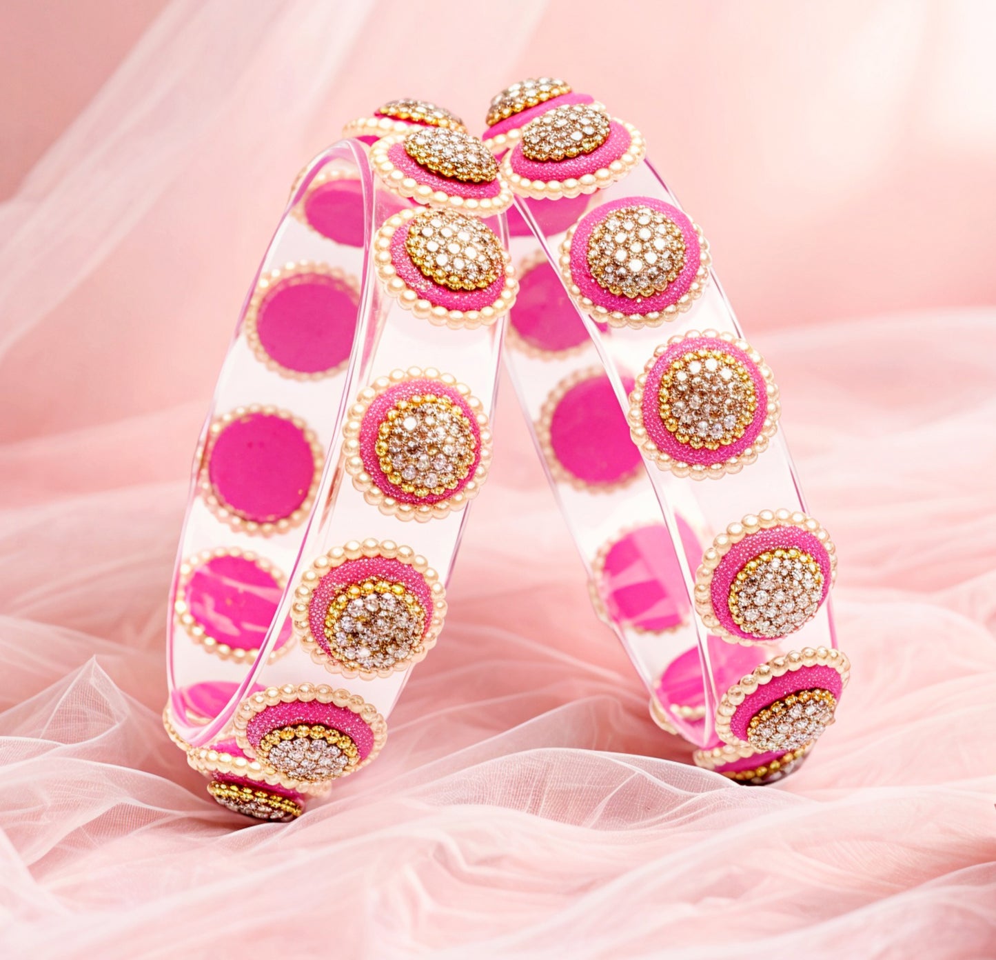 Stylish Transparent Glass Kada for Women & Girls – (Pack of 2)