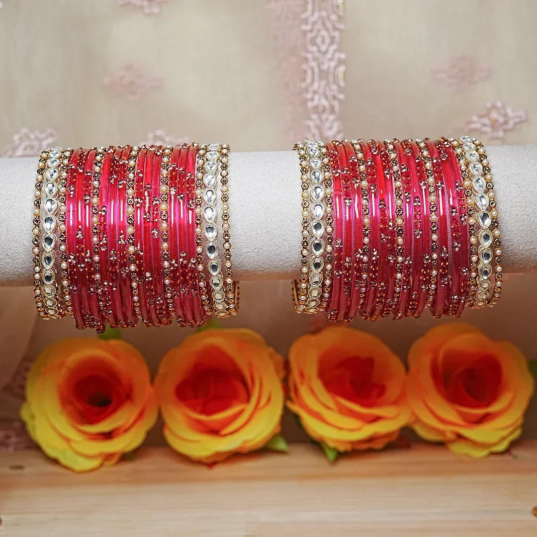 Indian Traditional Glass Bangles Set for Women (Both Hand)