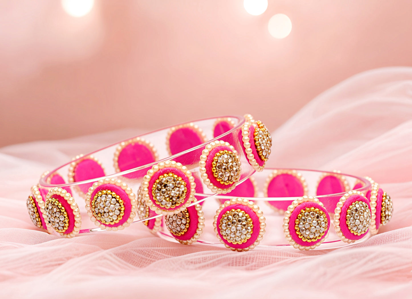 Stylish Transparent Glass Kada for Women & Girls – (Pack of 2)