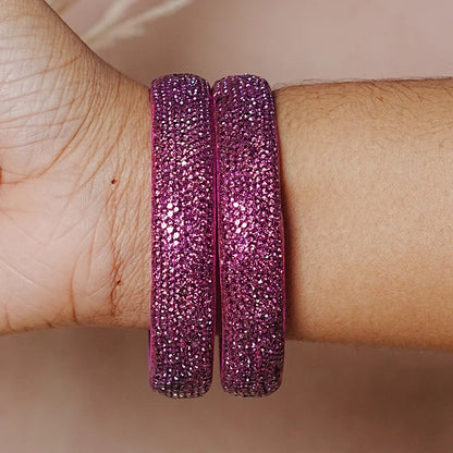 Luxury Glitter Glass Kada Bangles for Women & Girls (Pack of 2)