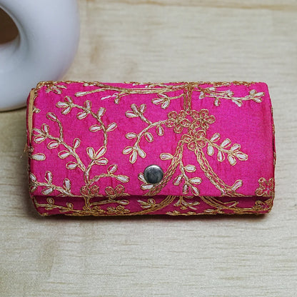 Embroidered Wooden Jewelry Storage Box for Bangles (2 Section)