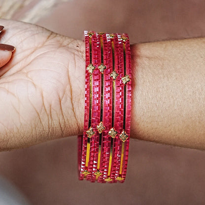 Premium Lightweight Acrylic Kada Bangles for Women (Pack of 4)