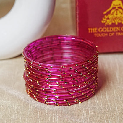 Traditional Lightweight Glass Bangles for Women (Pack of 12)