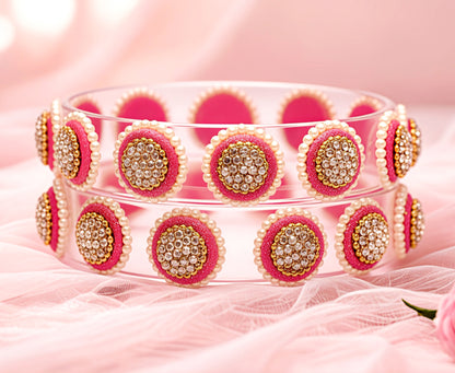 Stylish Transparent Glass Kada for Women & Girls – (Pack of 2)