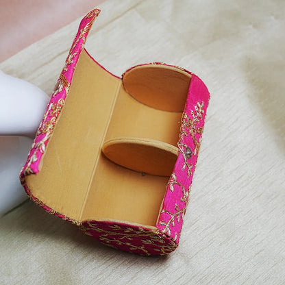 Embroidered Wooden Jewelry Storage Box for Bangles (2 Section)