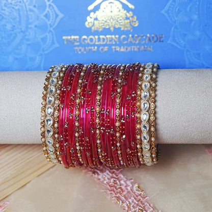 Indian Traditional Glass Bangles Set for Women (Both Hand)
