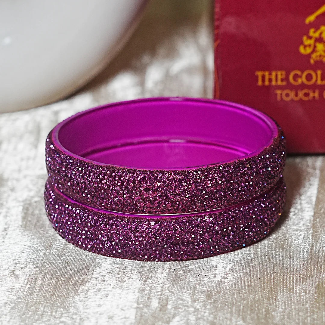 Luxury Glitter Glass Kada Bangles for Women & Girls (Pack of 2)