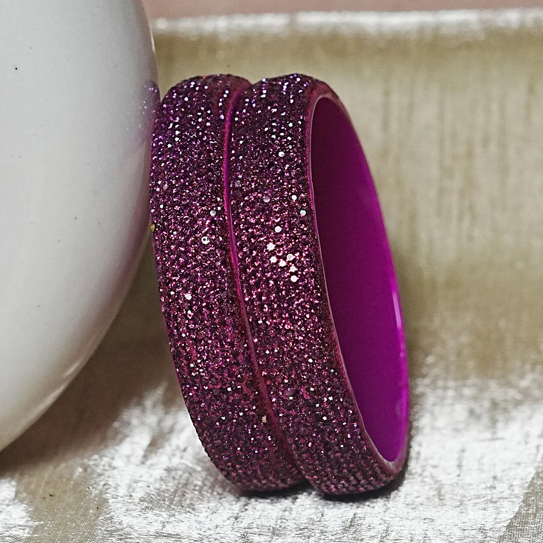 Luxury Glitter Glass Kada Bangles for Women & Girls (Pack of 2)