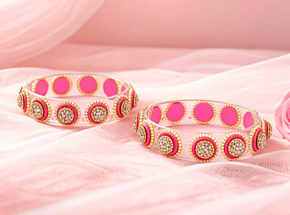 Stylish Transparent Glass Kada for Women & Girls – (Pack of 2)