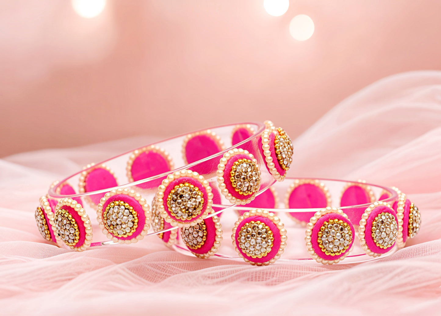 Stylish Transparent Glass Kada for Women & Girls – (Pack of 2)