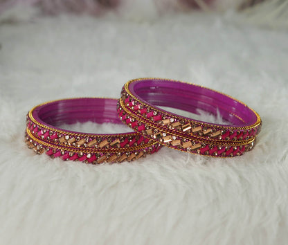 Multiple Color Glass Bangles for Women & Ladies (Pack of 4 Glass kada)