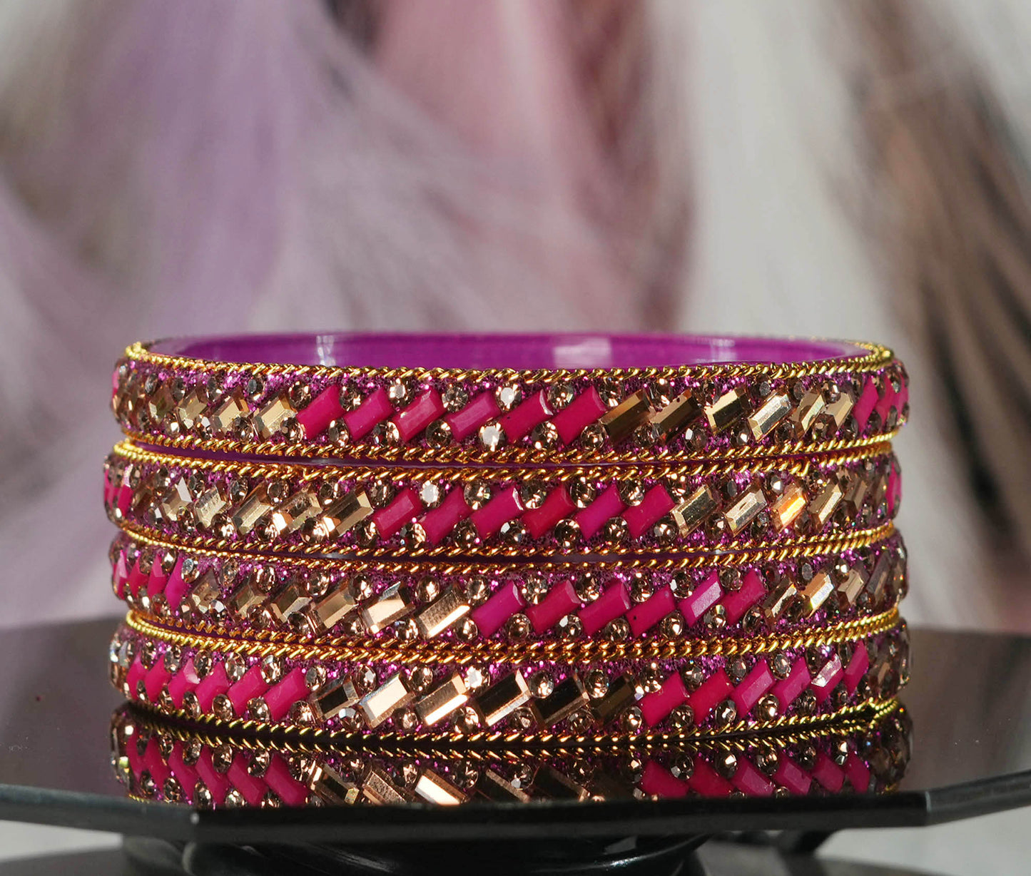 Multiple Color Glass Bangles for Women & Ladies (Pack of 4 Glass kada)