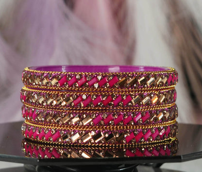 Multiple Color Glass Bangles for Women & Ladies (Pack of 4 Glass kada)