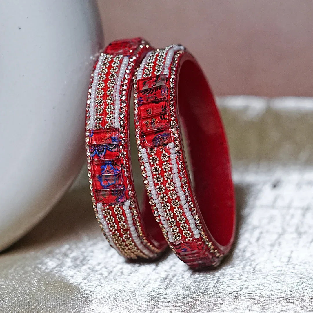 Women’s Glass Kada Bangles (Pack of 2) - The Golden Cascade