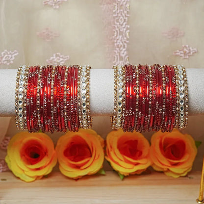 Indian Traditional Glass Bangles Set for Women (Both Hand)