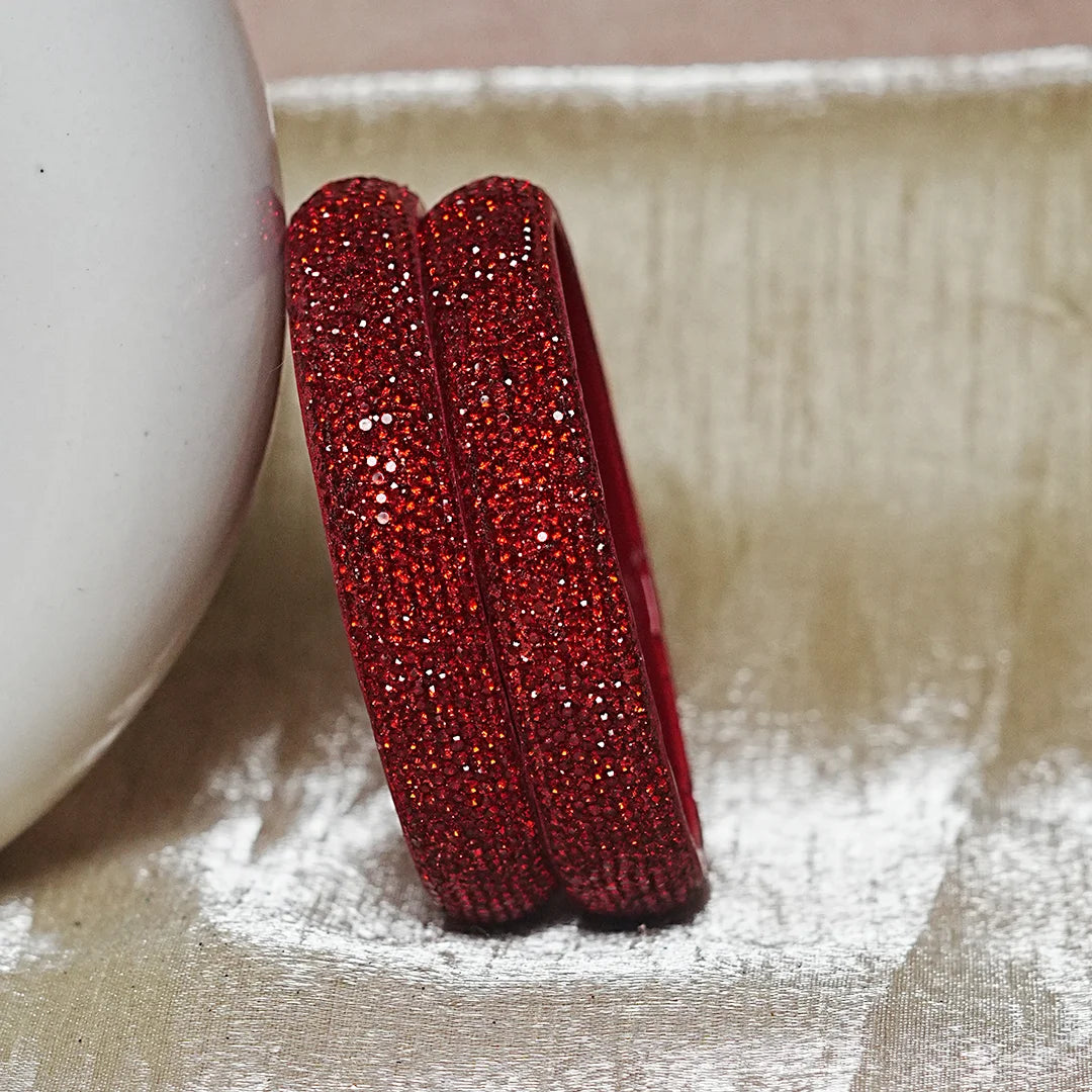 Luxury Glitter Glass Kada Bangles for Women & Girls (Pack of 2)