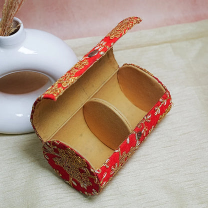 Embroidered Wooden Jewelry Storage Box for Bangles (2 Section)