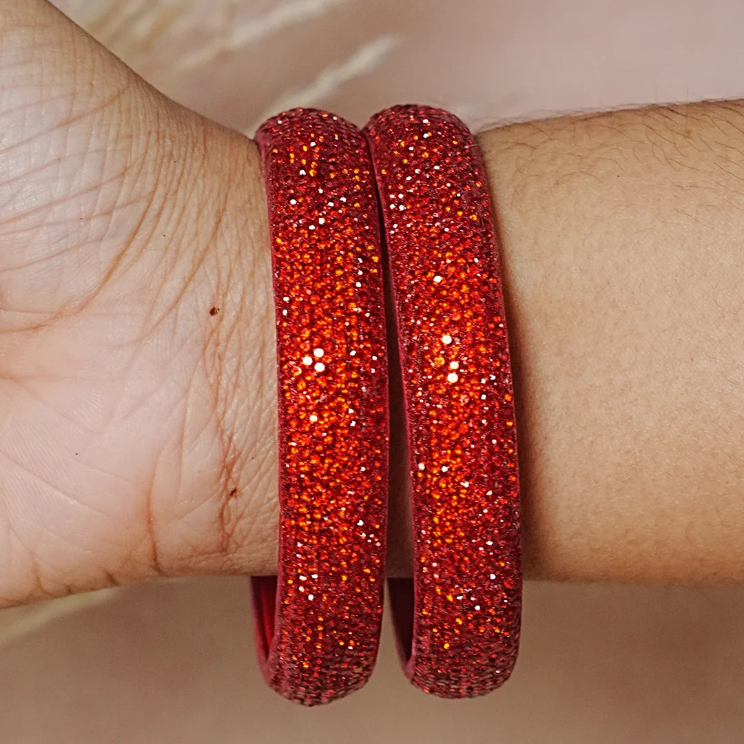 Luxury Glitter Glass Kada Bangles for Women & Girls (Pack of 2)