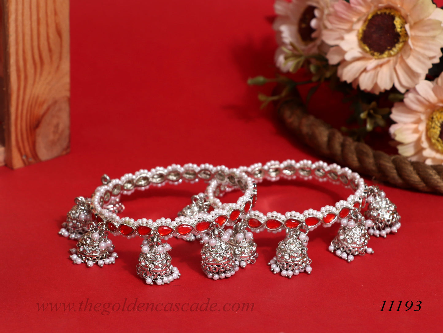 Traditional Jhumki Latkan Metal Kada for Women (Pack of 2)