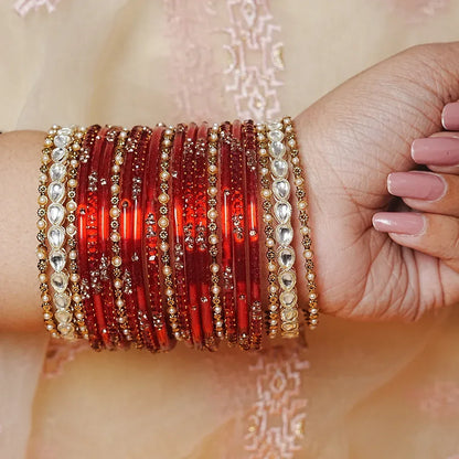 Indian Traditional Glass Bangles Set for Women (Both Hand)