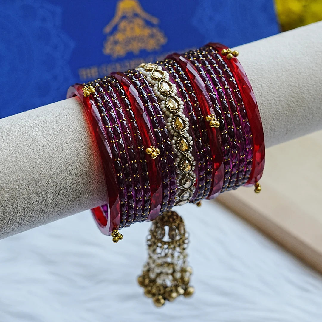 Traditional Glass Bangles Set for Women (Both Hand)