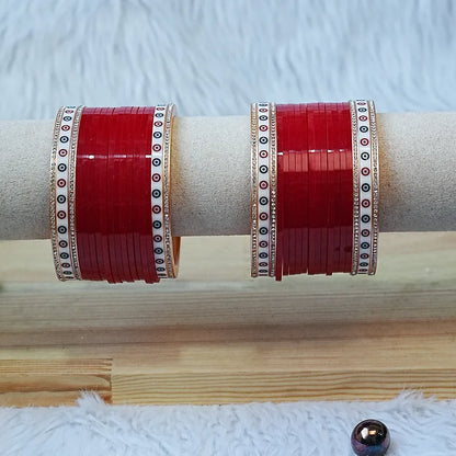 Premium Mini Wedding Chooda Bangles Set for Women (Both Hand) - The Golden Cascade