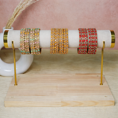 Traditional Glass Kada with Stone Work For Women (Pack of 2)