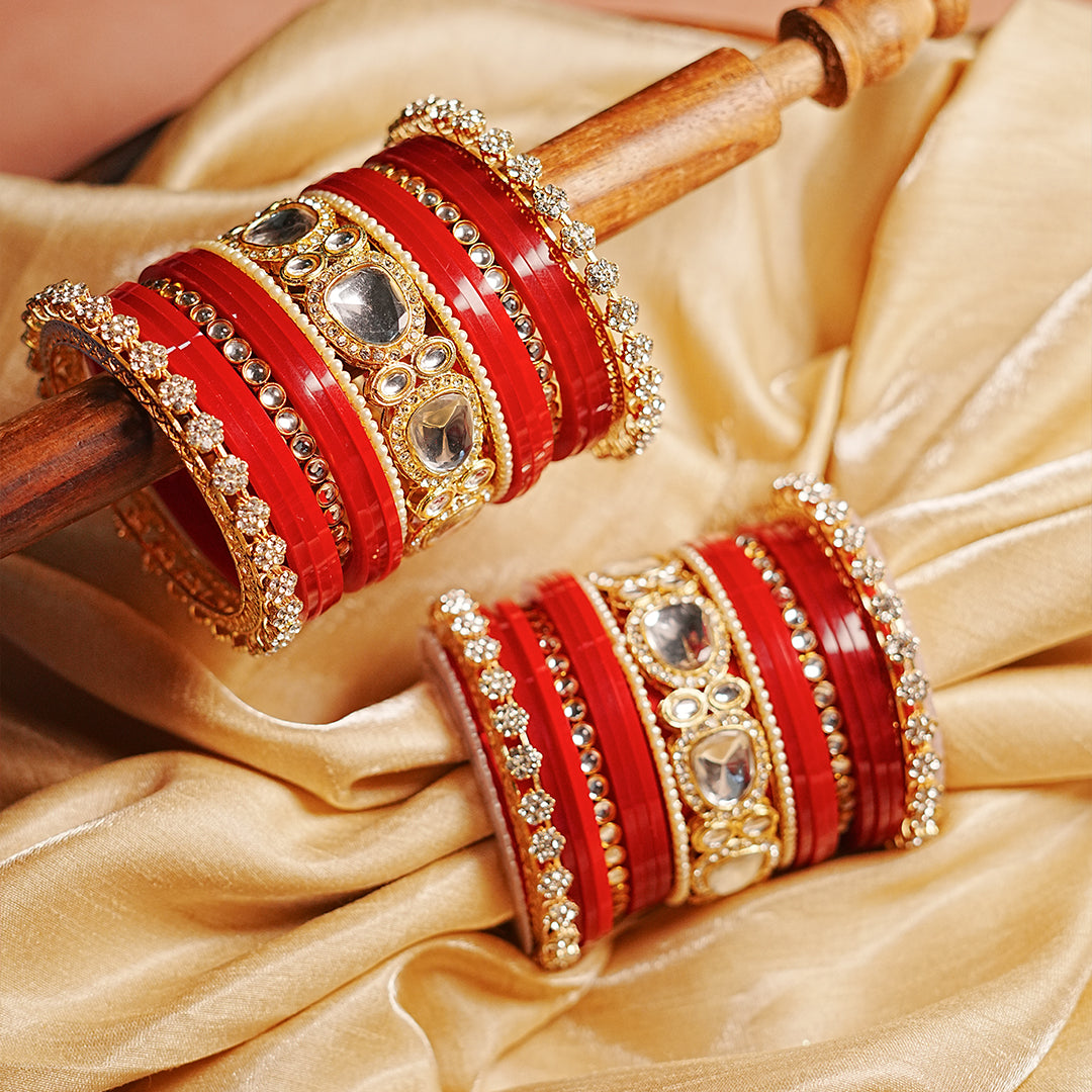 Traditional Indian Bridal Chura Set for Women (Both Hands)