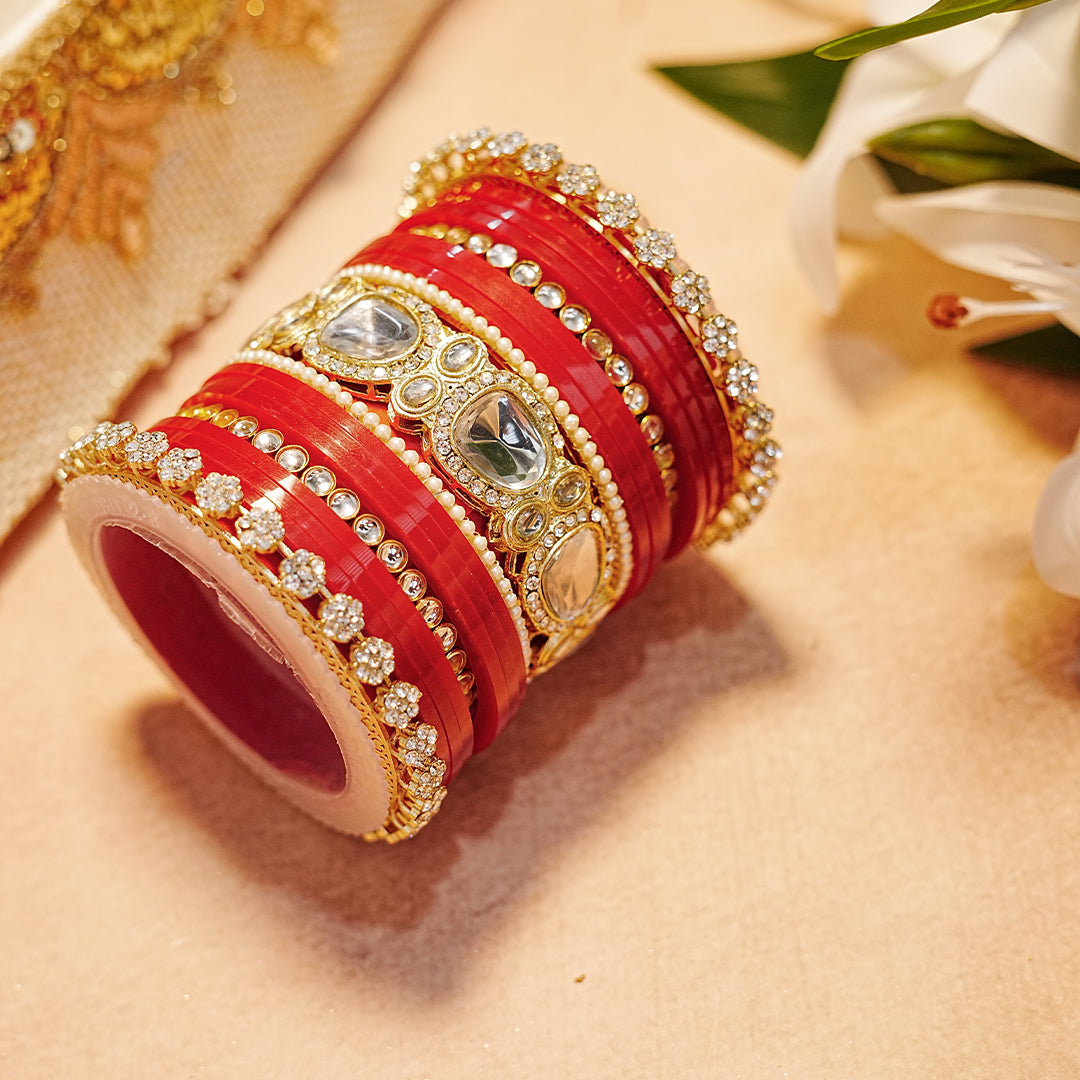 Traditional Indian Bridal Chura Set for Women (Both Hands)