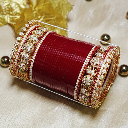 Rajwadi Wedding Chura Set with Elephant Design for Women (Both Hands)