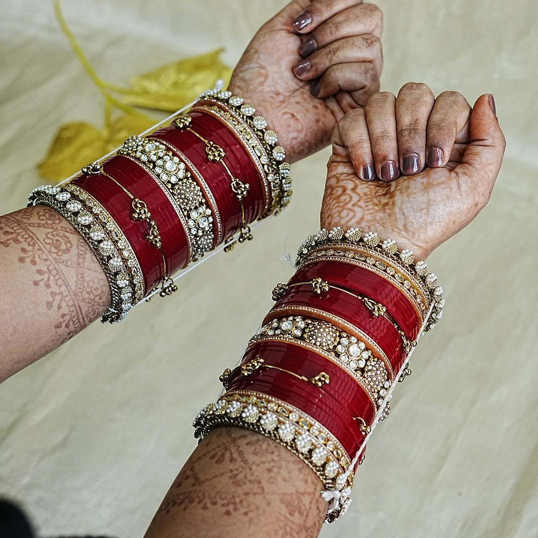 Traditional Punjabi Wedding Bridal Chooda Set for Women (Both Hands)