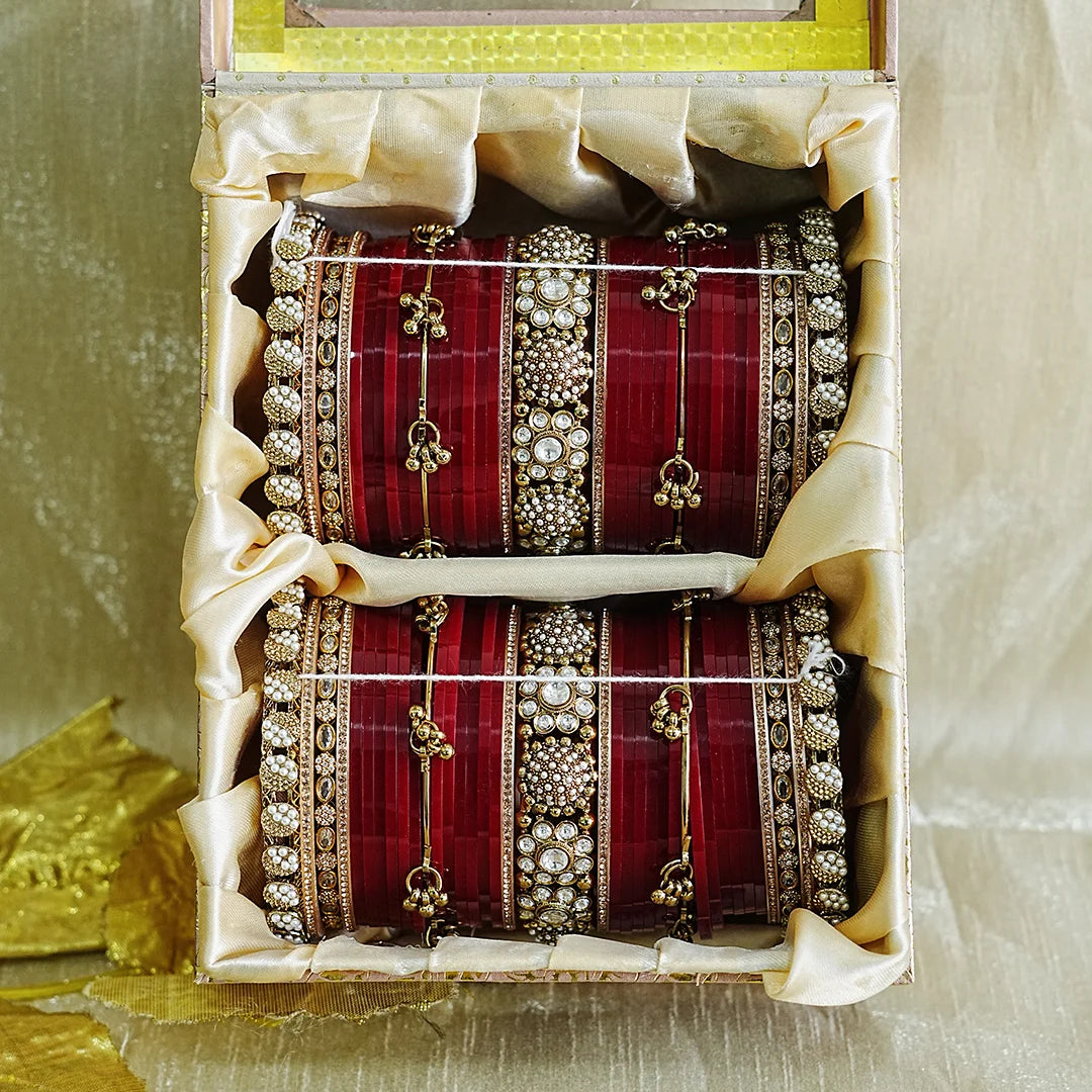 Traditional Punjabi Wedding Bridal Chooda Set for Women (Both Hands)