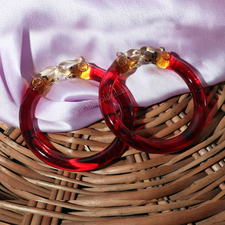 Multiple Color Elephant Design Glass Kada for Women & Girls (Pack of 2 Kada)