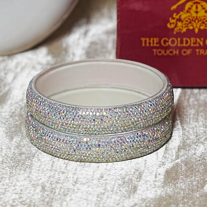 Luxury Glitter Glass Kada Bangles for Women & Girls (Pack of 2)
